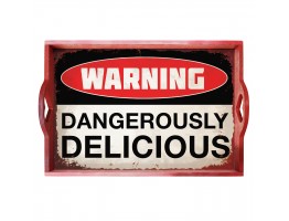 Деревянный поднос  Warning