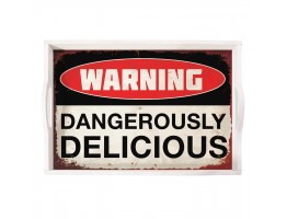 Деревянный поднос  Warning