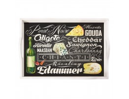 Деревянный поднос  Wine and cheese